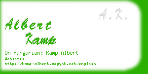 albert kamp business card